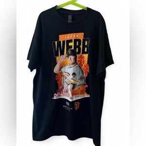 San Francisco Giants Gildan Logan Webb MLB Graphic Tee Shirt Black Baseball Sz M